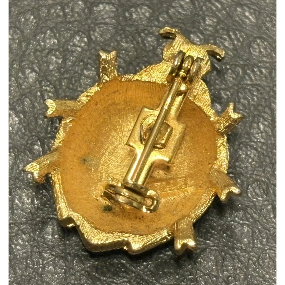 Vintage Mamselle Gold Tone Lady Bug Beetle Ladybug Pin Brooch MCM MODERNIST